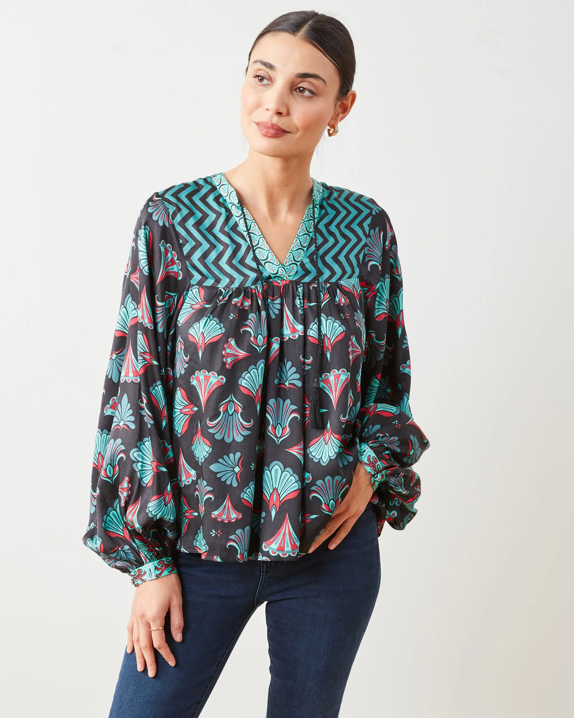 Cocktail Hour - Tides Turned Blouse - Gatsby Green
