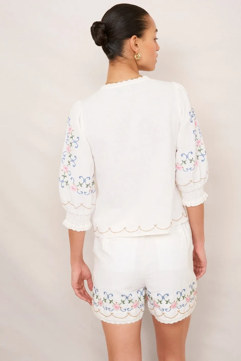 Cora Embroidered Blouse - White