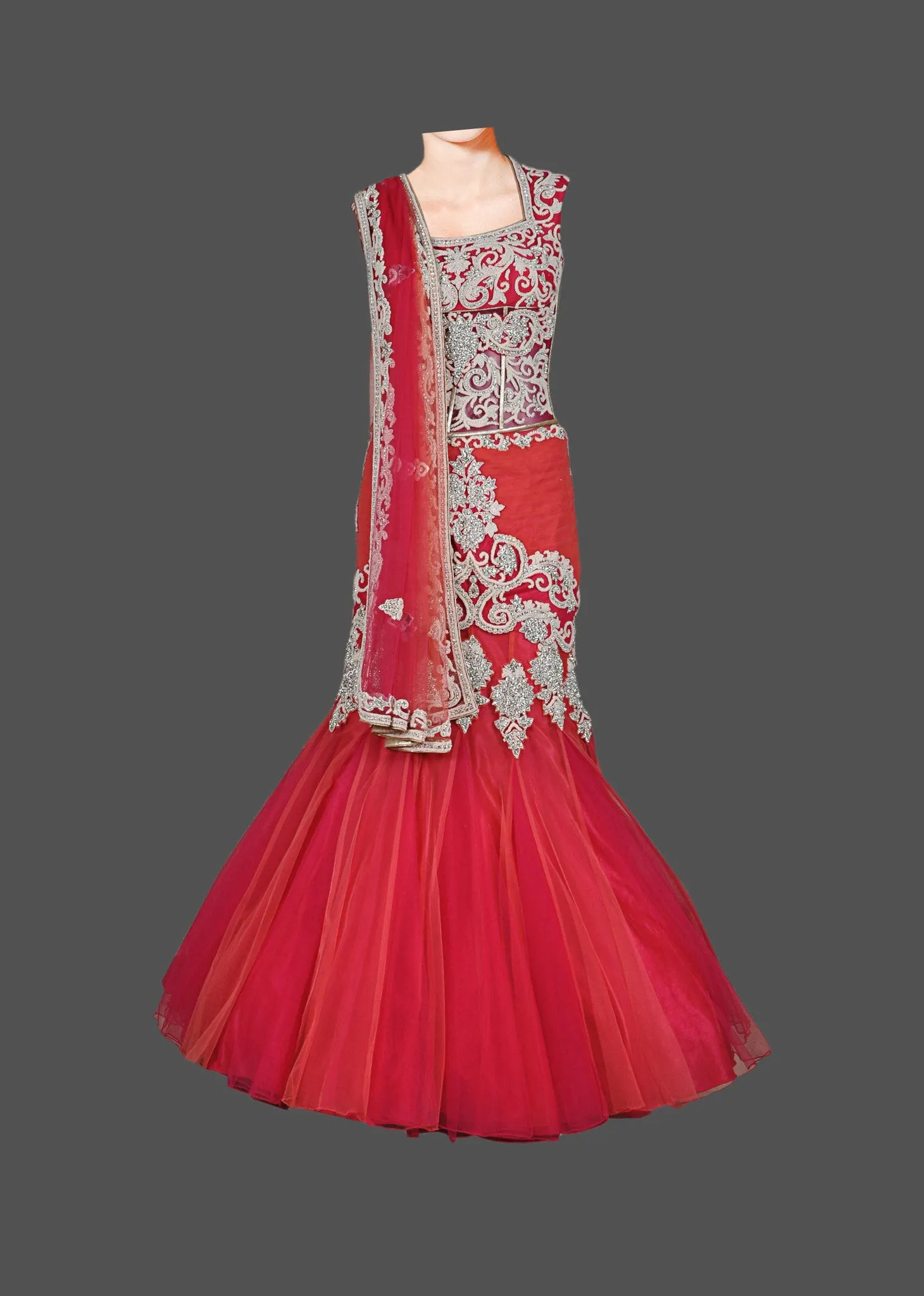 Coral color lehenga choli