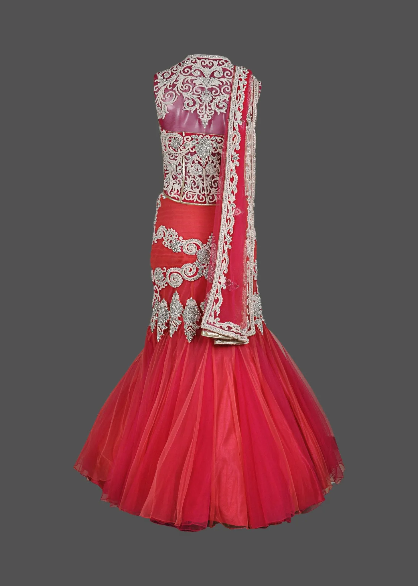 Coral color lehenga choli