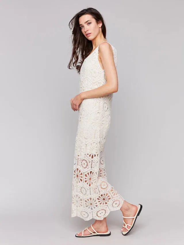 Crochet Maxi Dress-Natural