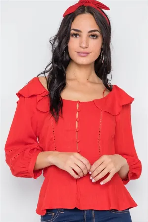 Crochet Trim Boho Top | Tomato