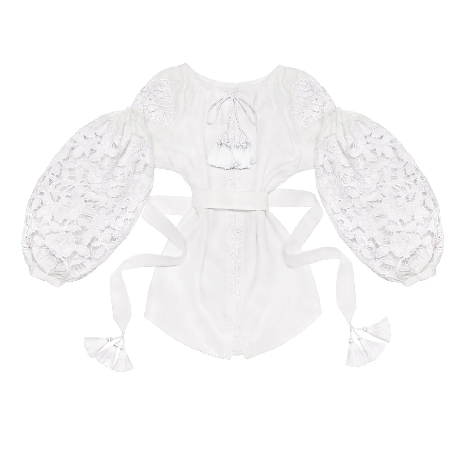 Cut-Embroidery blouse with roses