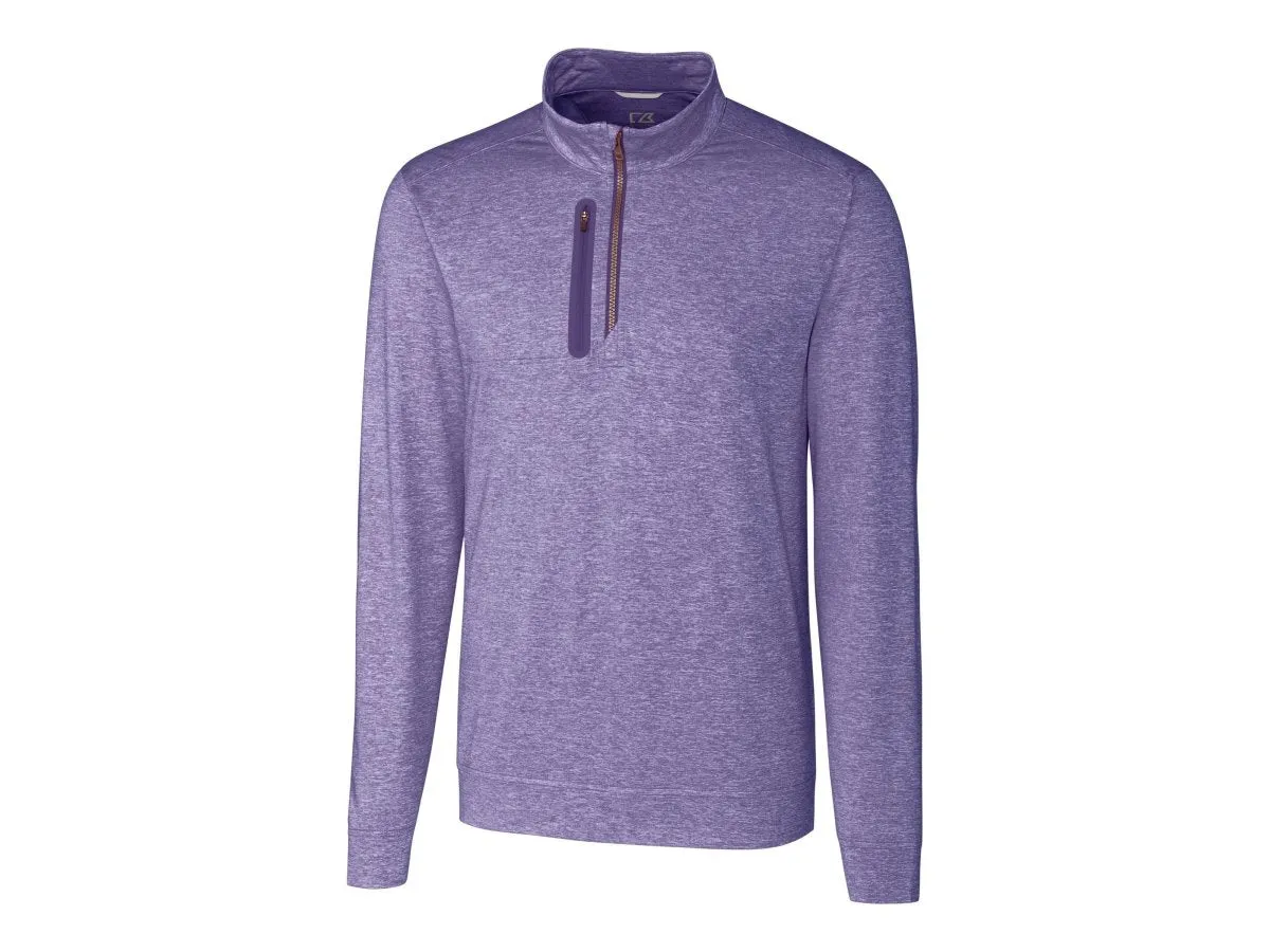 Cutter & Buck Men's Stealth Heathered Quarter Zip Pullover