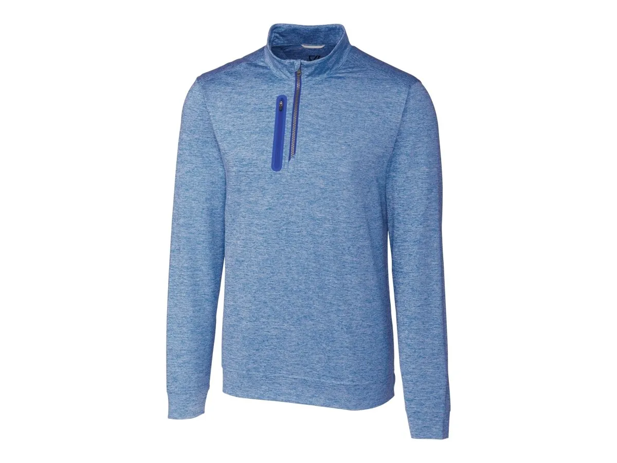 Cutter & Buck Men's Stealth Heathered Quarter Zip Pullover