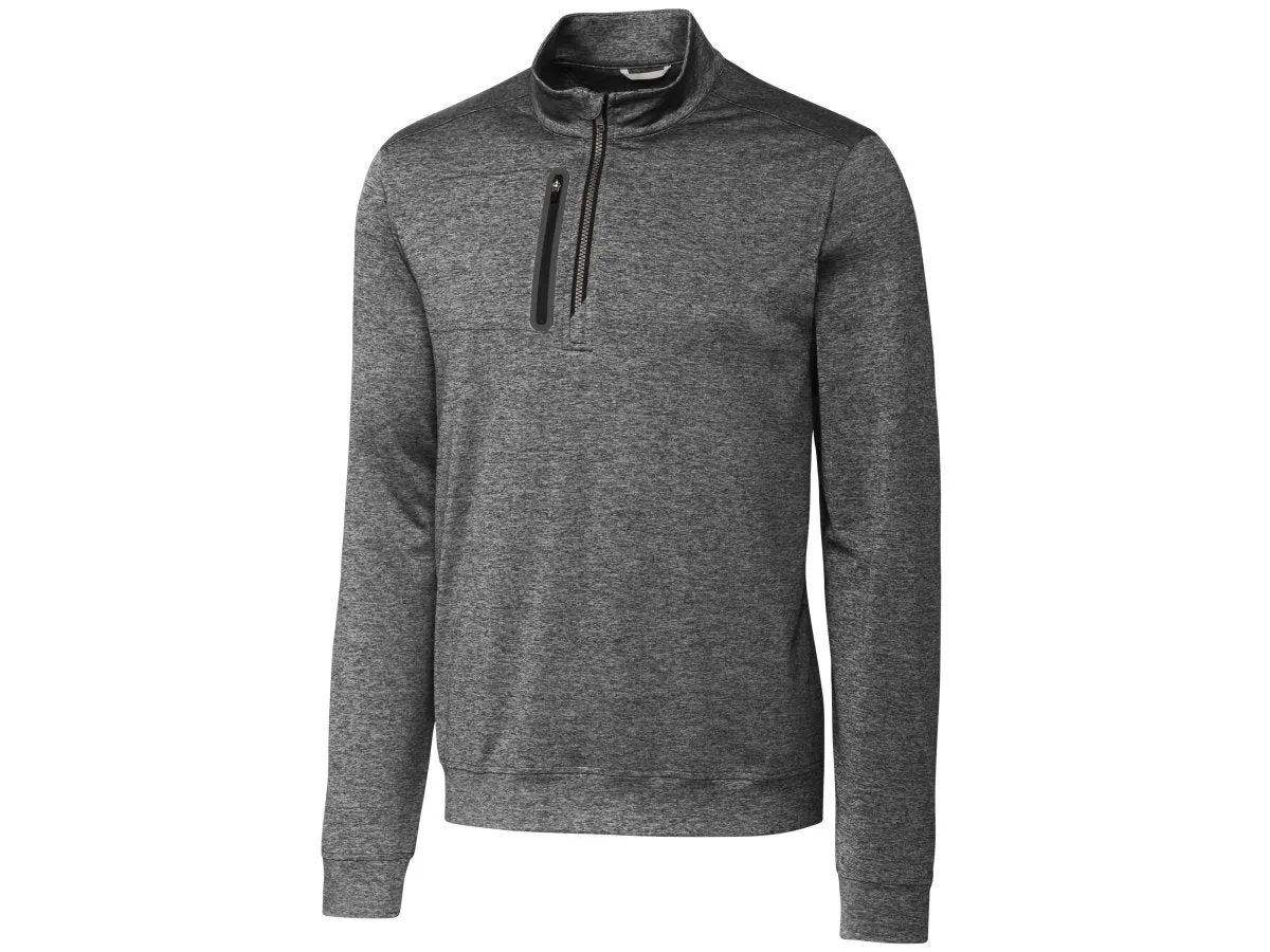 Cutter & Buck Men's Stealth Heathered Quarter Zip Pullover