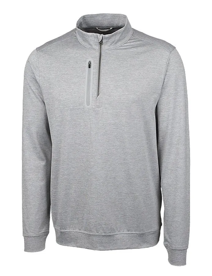 Cutter & Buck Men's Stealth Heathered Quarter Zip Pullover