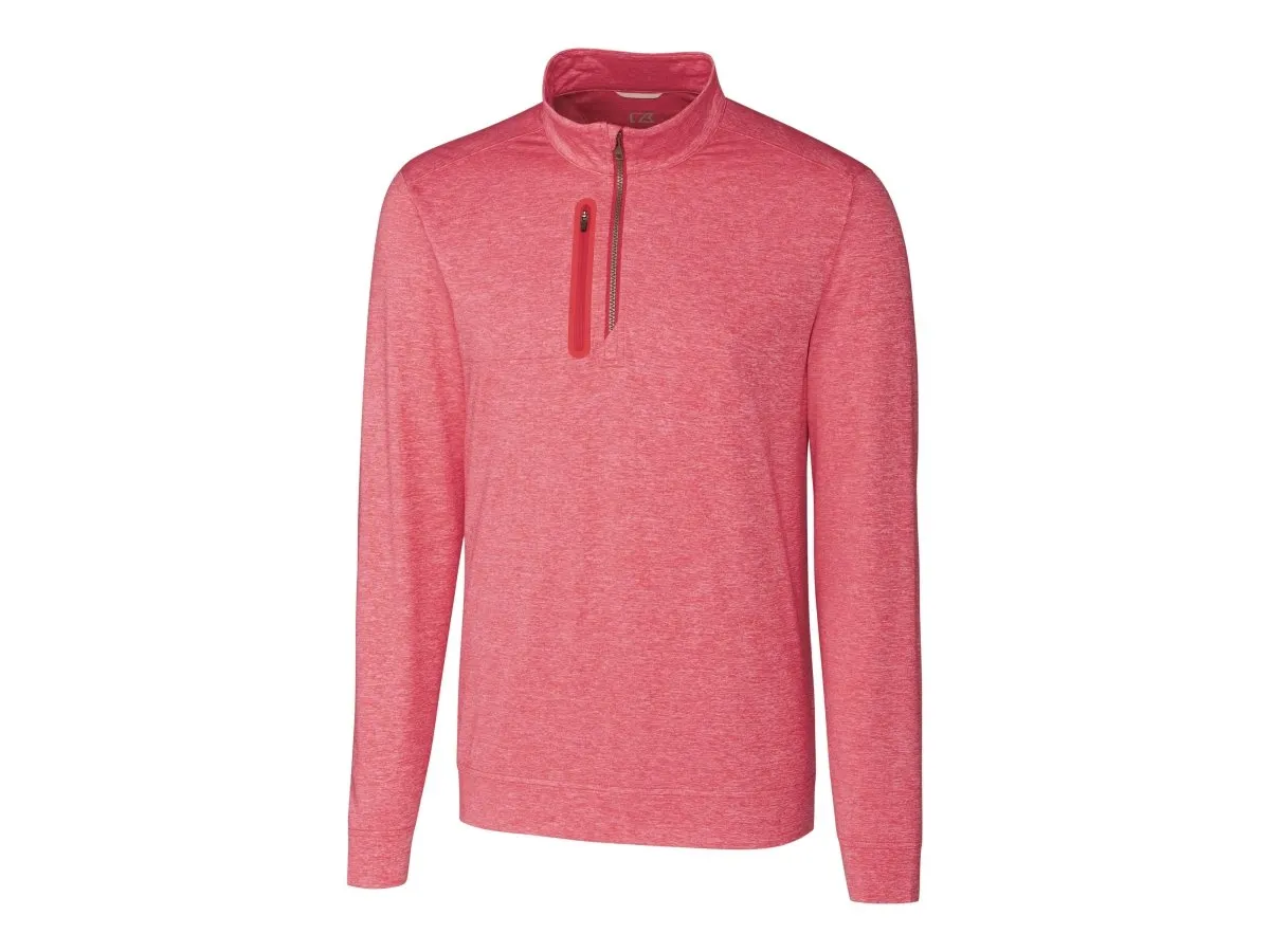 Cutter & Buck Men's Stealth Heathered Quarter Zip Pullover