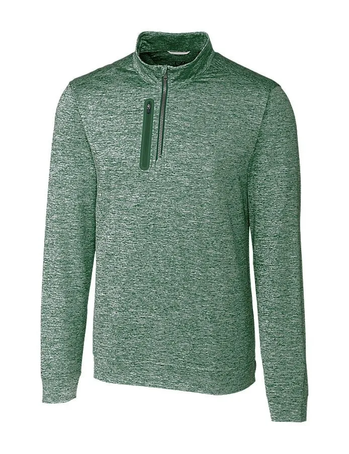 Cutter & Buck Men's Stealth Heathered Quarter Zip Pullover