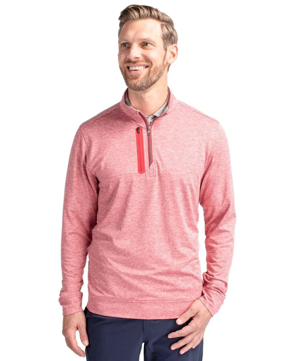 Cutter & Buck Men's Stealth Heathered Quarter Zip Pullover