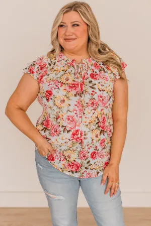 Dance Through The Flowers Floral Blouse- Ivory