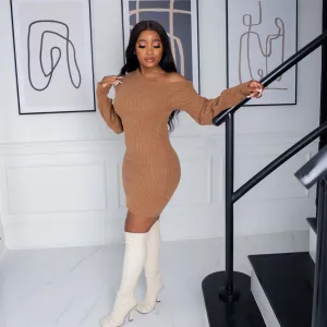 Daphne Off Shoulder Mini Sweater Dress