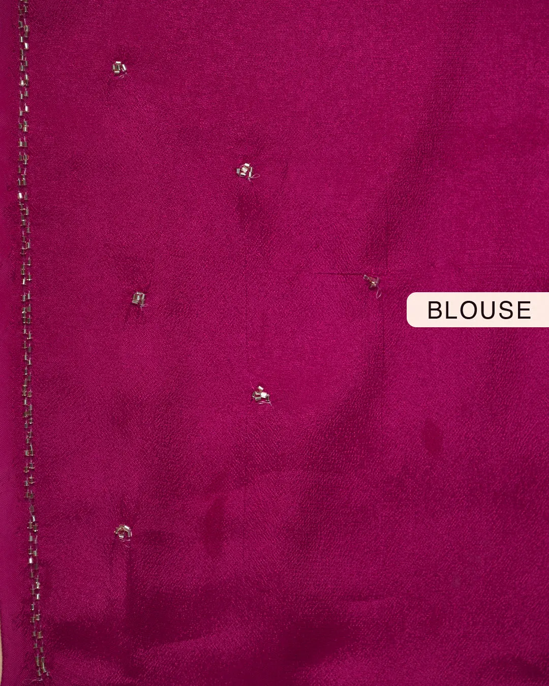 Deep Pink Muslin Organza Blend Printed With Embellishment Saree With Georgette Blouse