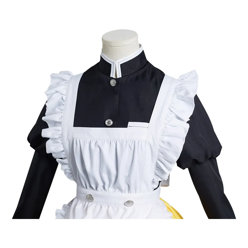 Demon Slayer Agatsuma Zenitsu Cosplay Costume Maid Dress Outfits Halloween Carnival Suit Re-creation Design