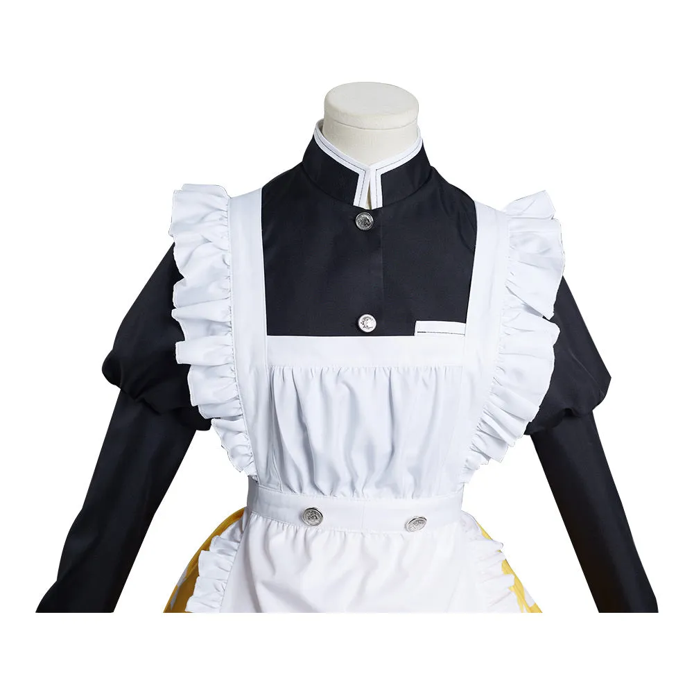 Demon Slayer Agatsuma Zenitsu Cosplay Costume Maid Dress Outfits Halloween Carnival Suit Re-creation Design