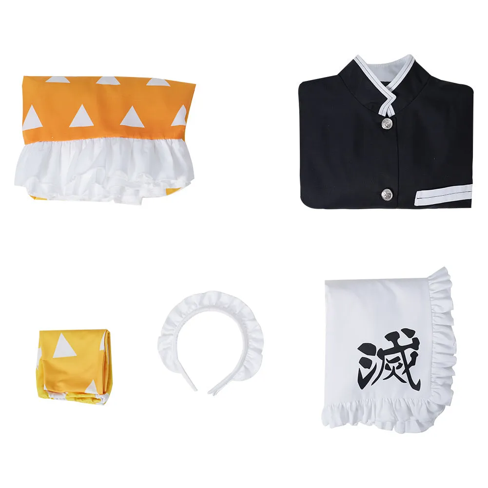 Demon Slayer Agatsuma Zenitsu Cosplay Costume Maid Dress Outfits Halloween Carnival Suit Re-creation Design