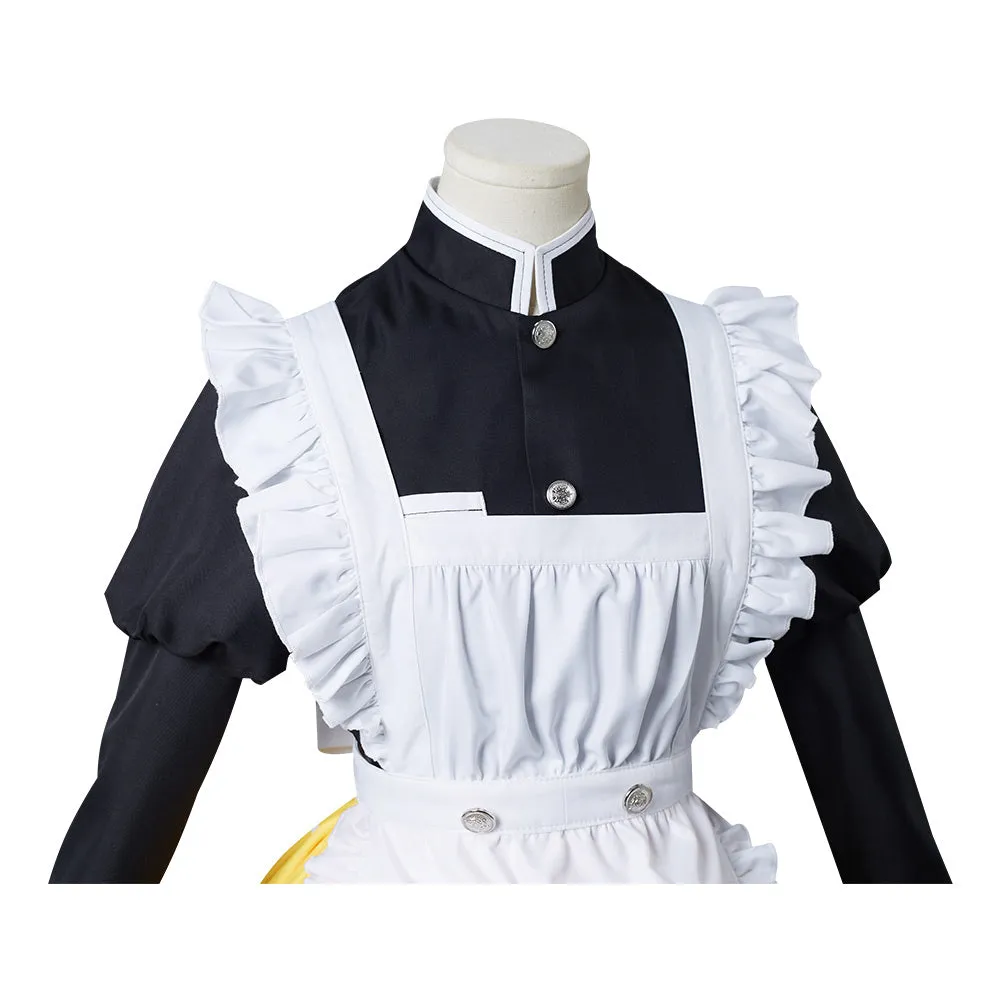 Demon Slayer Agatsuma Zenitsu Cosplay Costume Maid Dress Outfits Halloween Carnival Suit Re-creation Design