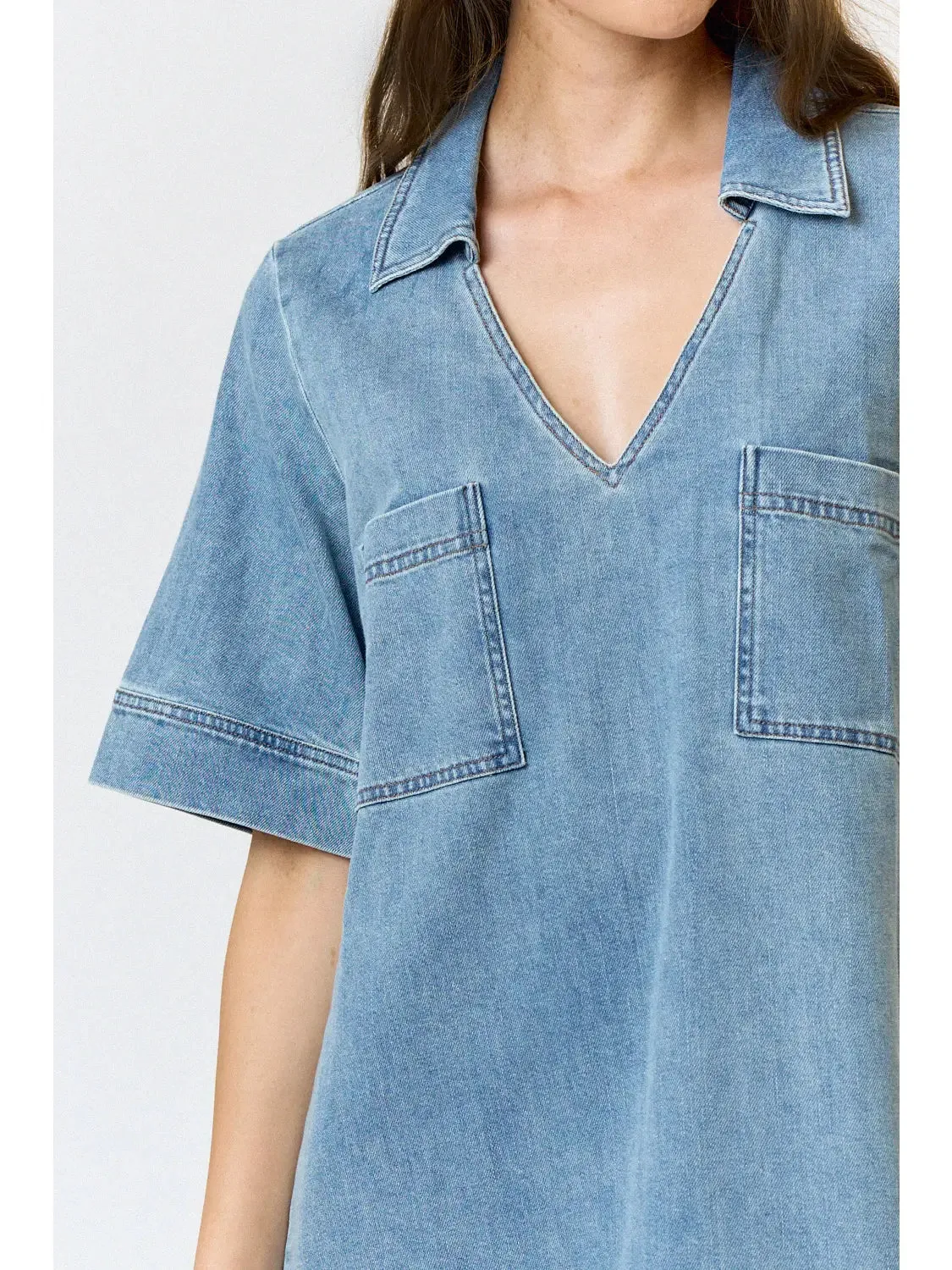 Denim Mini Dress {Light Wash}