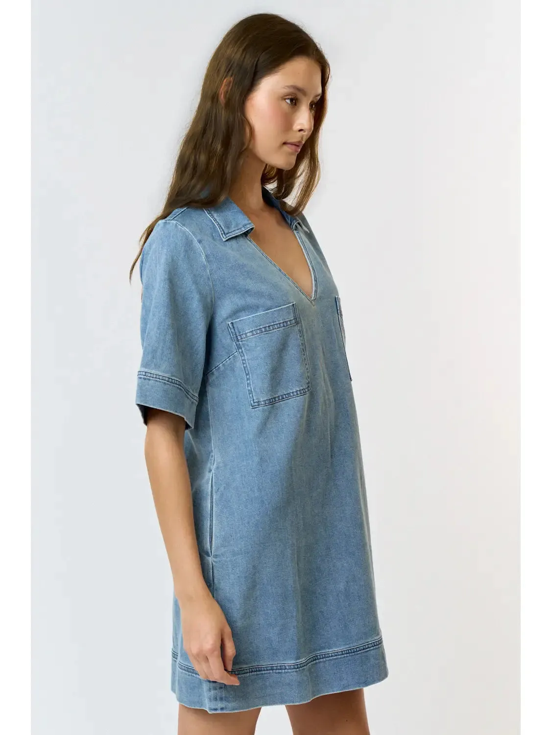 Denim Mini Dress {Light Wash}