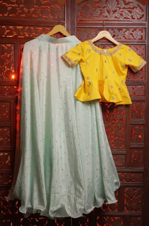 Designer CropTop teens crop top haldi outfit lehenga choli mehendi outfit sangeet outfit wedding outfit festive outfit indian dress for kids