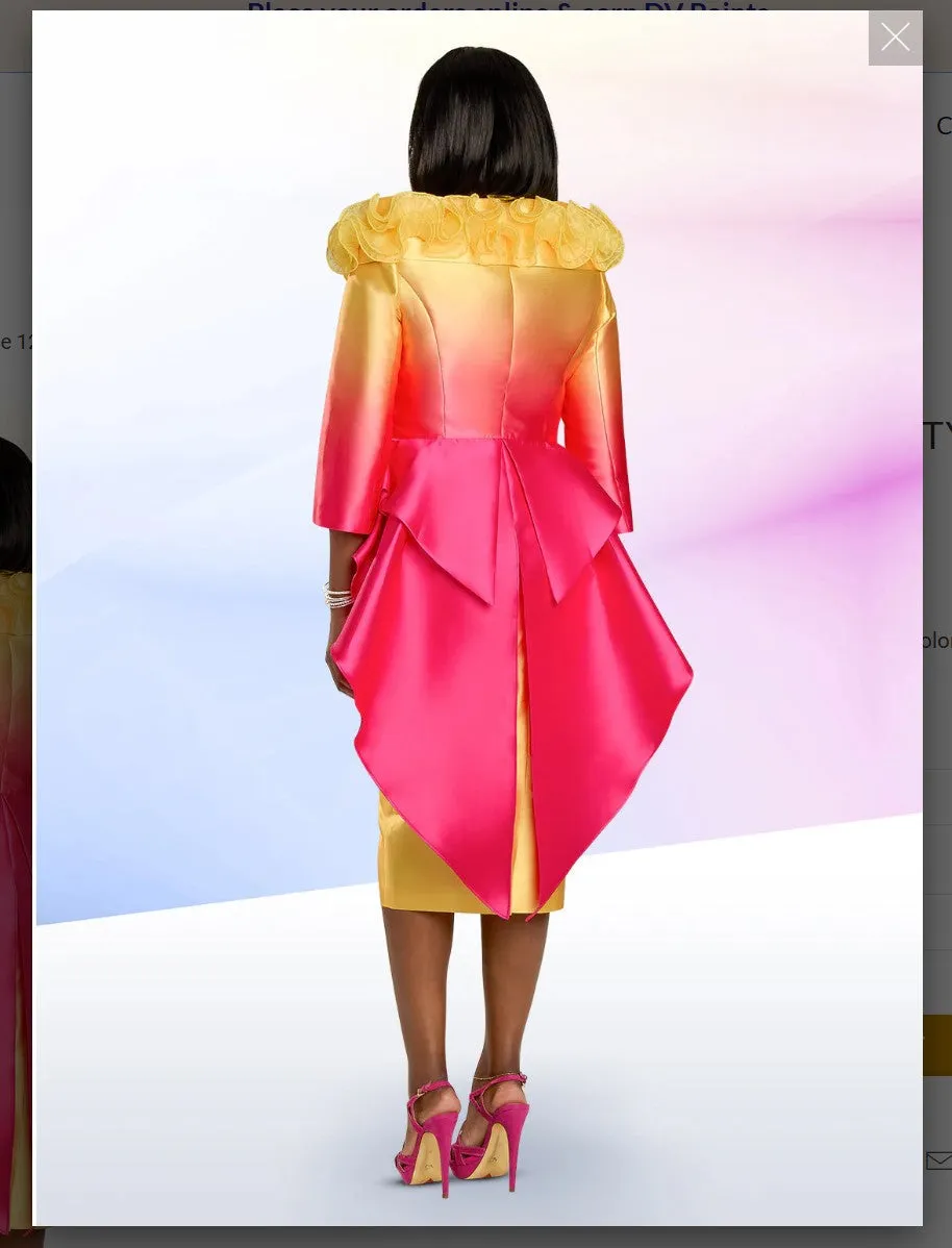 Dona Vinci Style 12154 2PC Jacket/Skirt Suit Virtual Silk Fabric