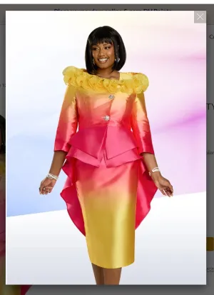 Dona Vinci Style 12154 2PC Jacket/Skirt Suit Virtual Silk Fabric