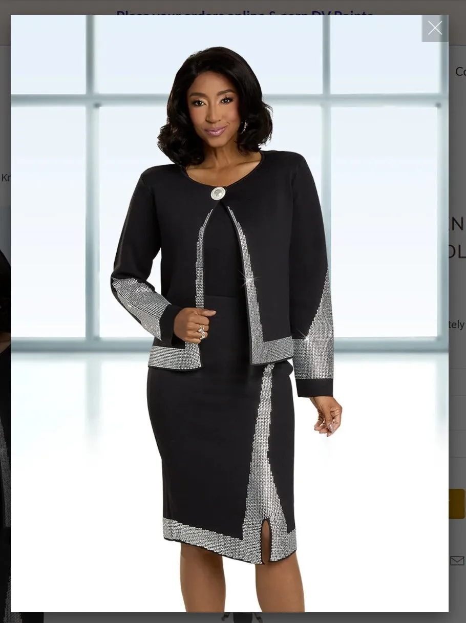 Donna Vinci Knit Style 13435 3PC Knit Jacket/Camisole And Skirt Suit