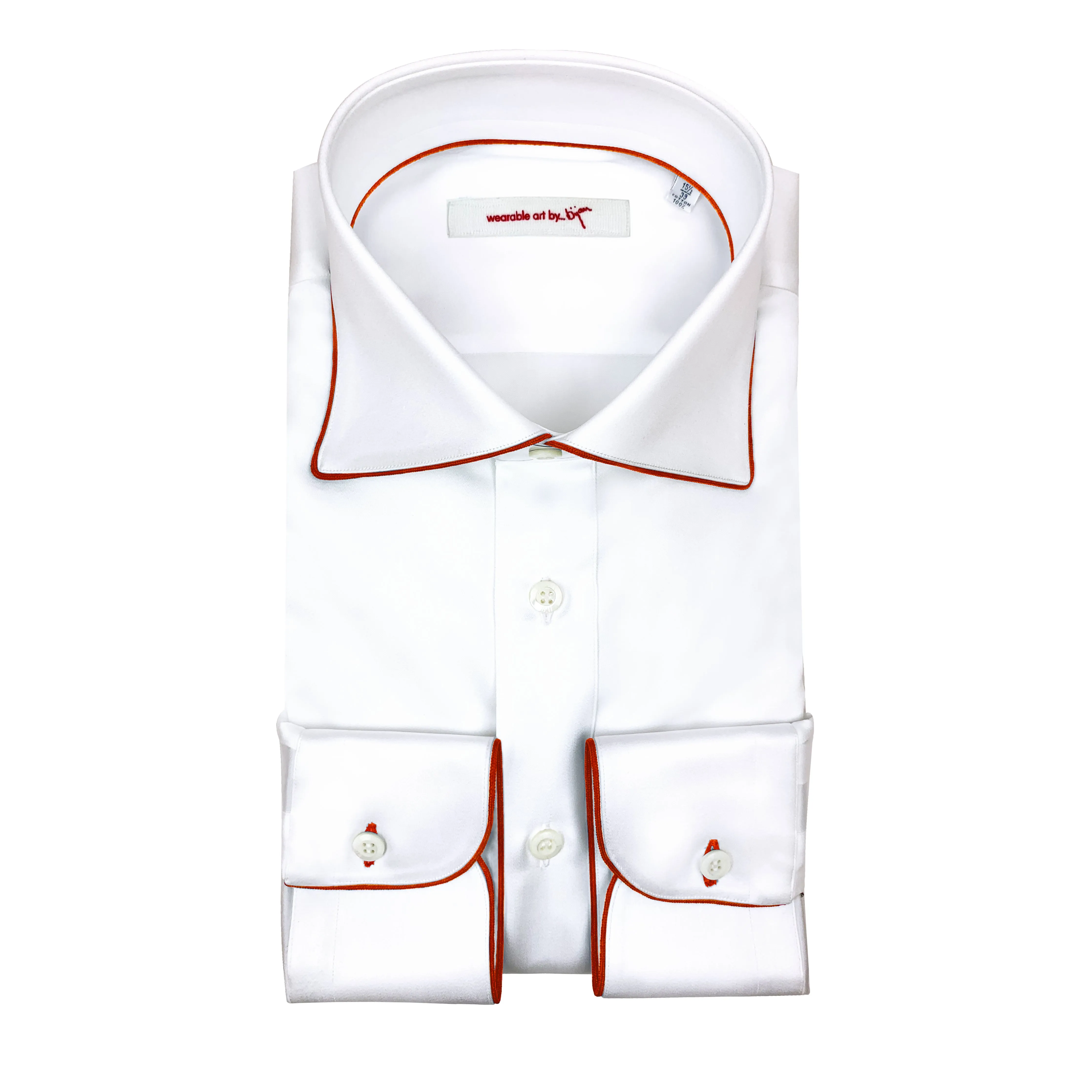 Dress Shirt with Red Piping Detail