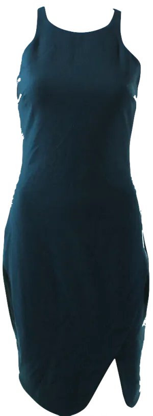 Elizabeth & James NY. Teal Blue Sleeveless Crewneck Sheath Dress