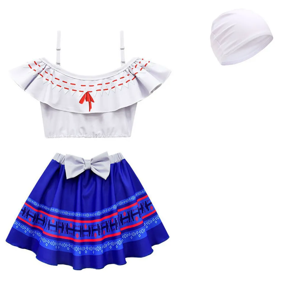 Encanto Luisa Swimsuit Hat Three-Piece Set Cosplay Costume Outfits Halloween Carnival Suit