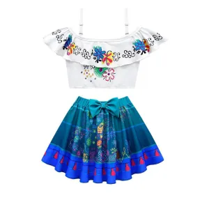 Encanto Mirabel Swimsuit Hat Three-Piece Set Cosplay Costume Outfits Halloween Carnival Suit