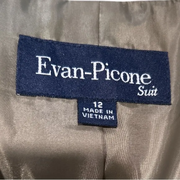 Evan Picone 2 Piece Tailored Olive Green Skirt Suit EUC, Size 12.