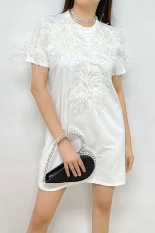 Feather T-Shirt Dress