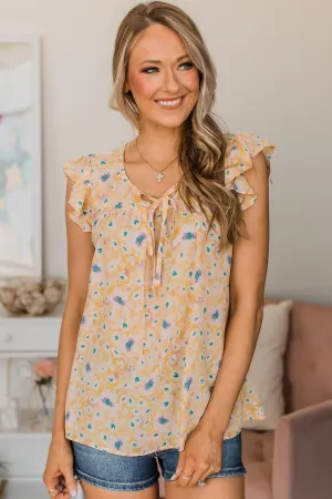 Feel Your Love Floral Blouse- Yellow & Ivory