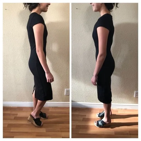Felicity &amp; Coco Black Sheath Bodycon Dress Sz Sm
