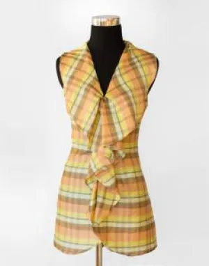 Flow Tunic - Sleeveless Blouse - Plaid
