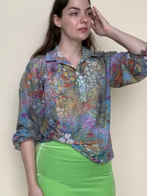 Flower garden vintage blouse