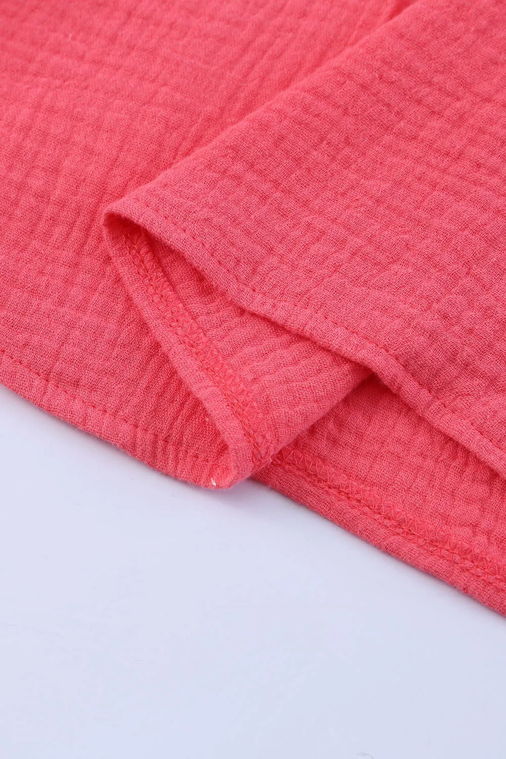 Flutter Sleeve Frilled Neck Textured Blouse