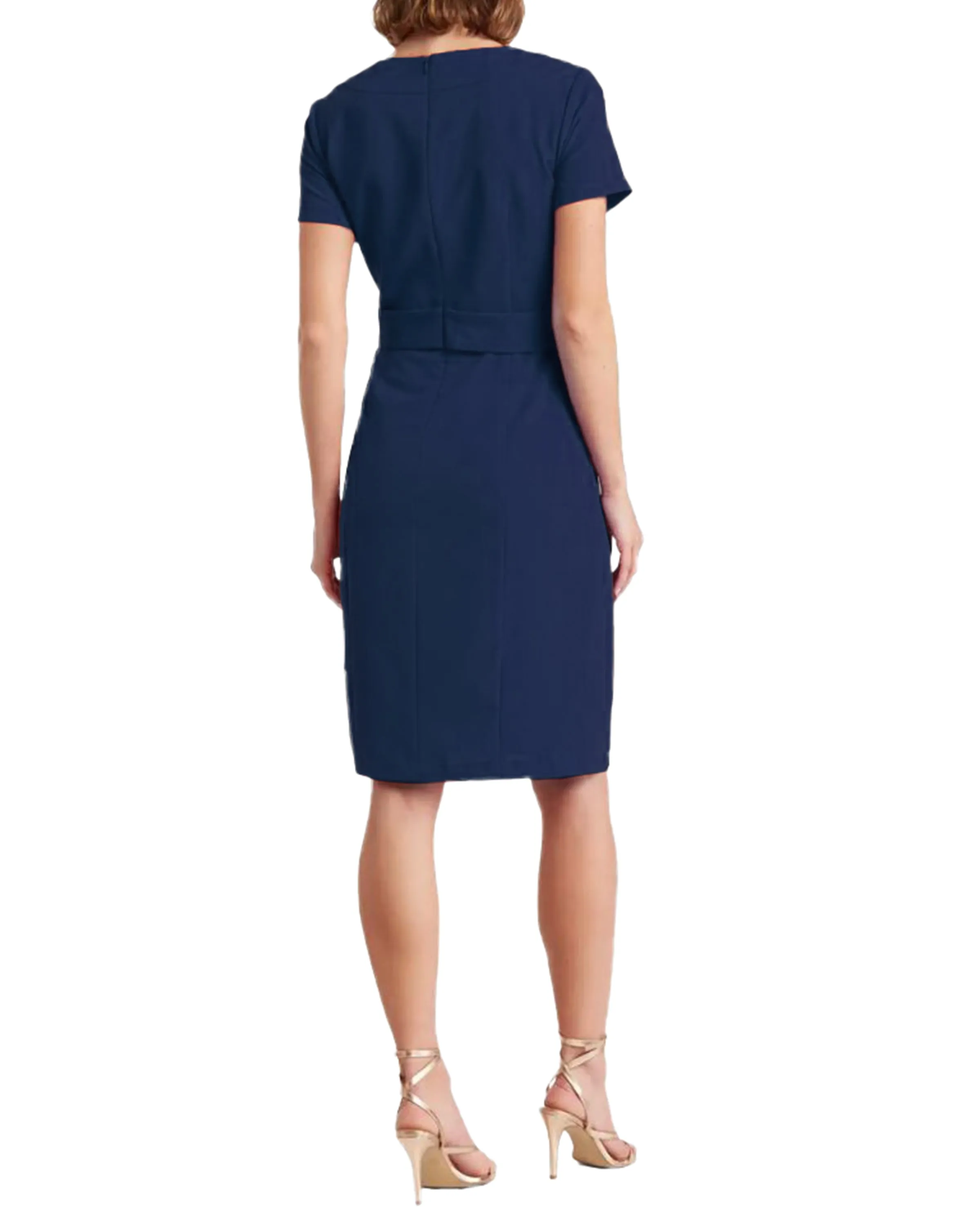 FOCUS by Shani — Bow Detail Dress in Navy