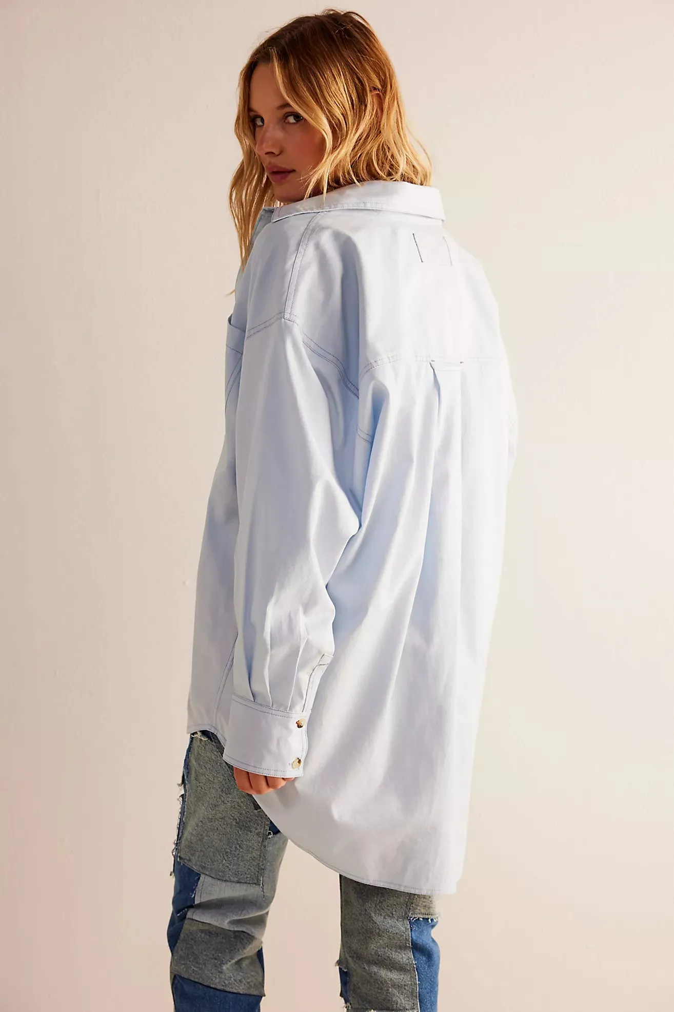 free people: freddie shirt-oxford blue