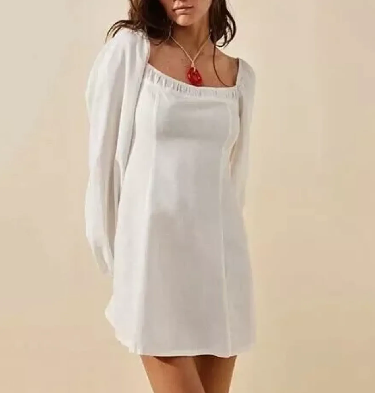 Free People White Forget Me Not Mini Dress UK S