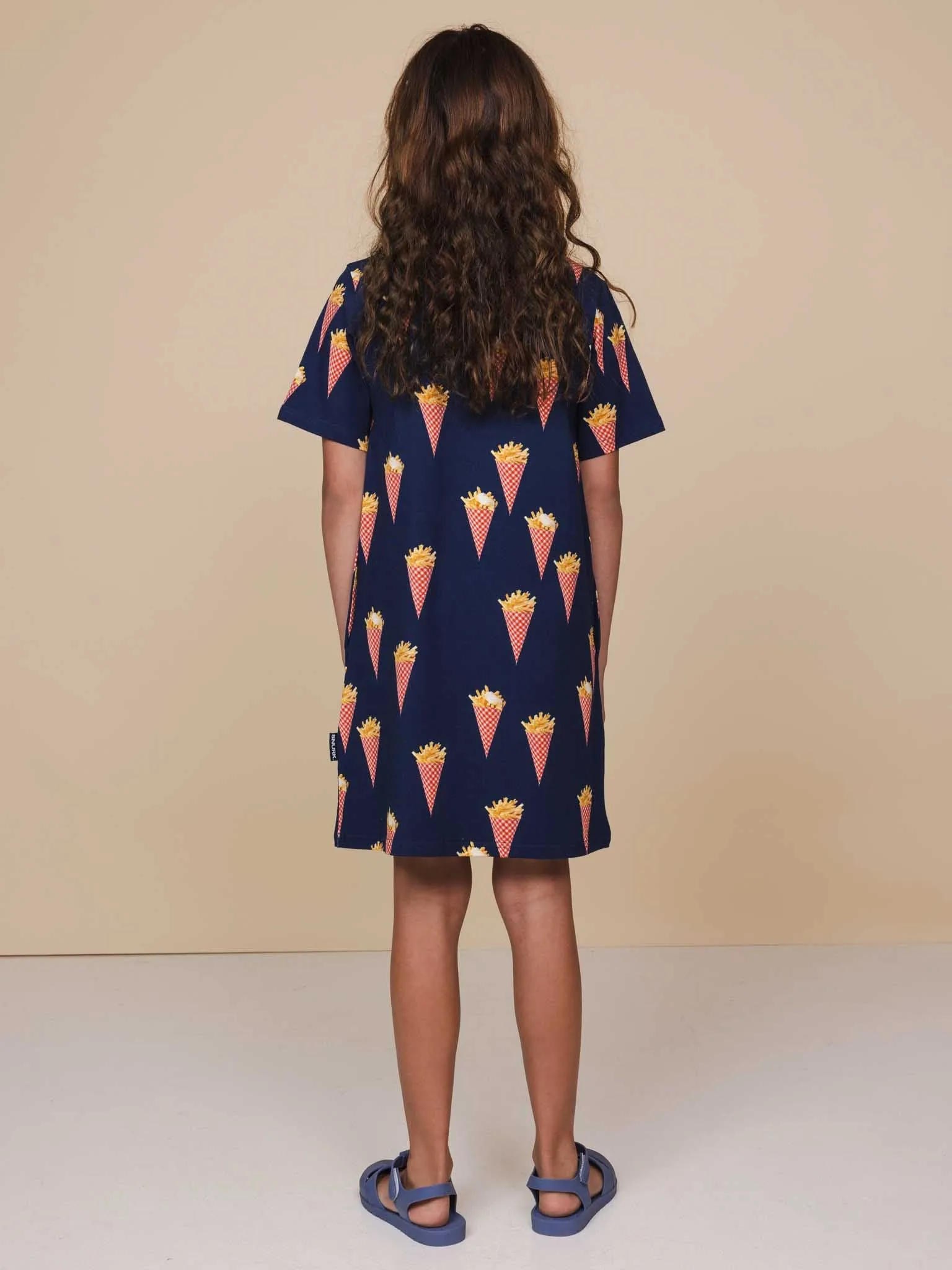 Fries Navy T-shirt Dress Kids