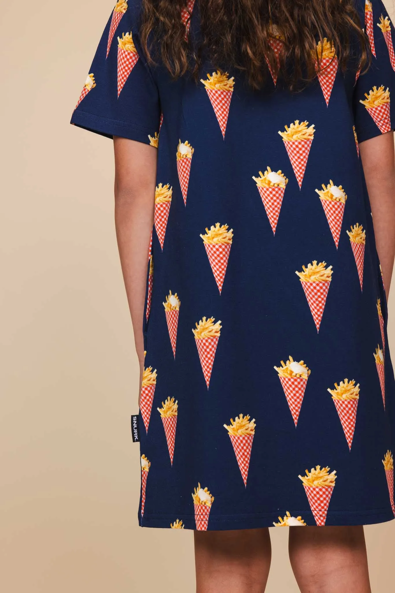 Fries Navy T-shirt Dress Kids