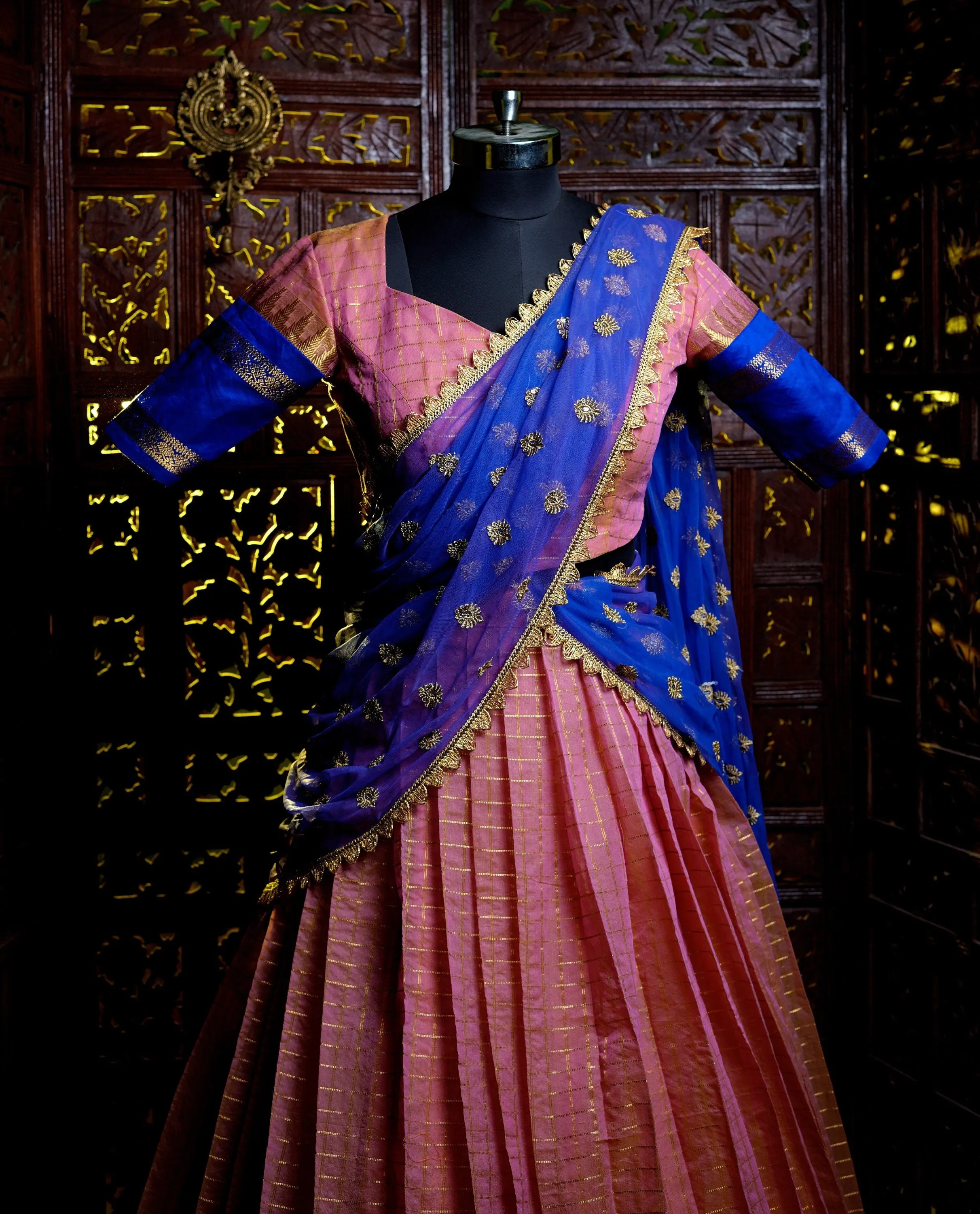 Gadwal pattu lehenga silk lehenga half saree wedding lehenga kids lehenga choli for teens lehenga indian ethnicwear kids traditional lehenga