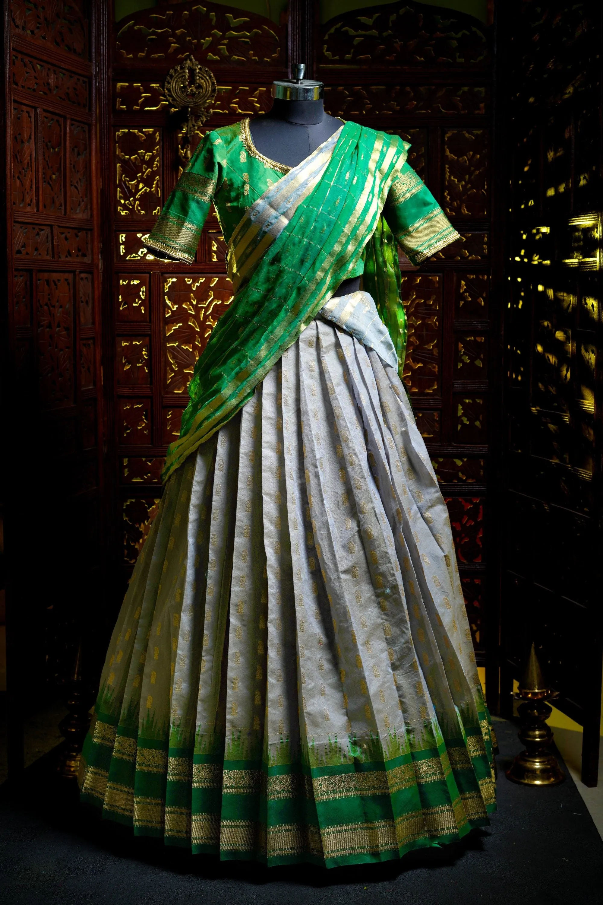 Gadwal Saree lehenga pattu lehenga half saree wedding lehenga kids lehenga choli pattu lehenga for kids teens lehenga lyte weight lehenga
