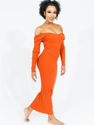 Get Me Bodied Dress - Rust/Orange