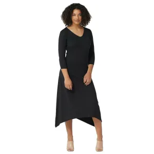 G.I.L.I. Women's Peached Knit V-Neck Dress With 3/4-Sleeves