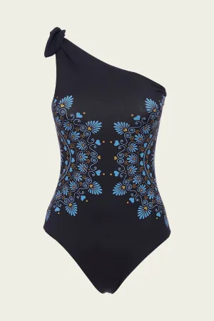 Goddess One-Piece Suit in Olympus Placée Navy