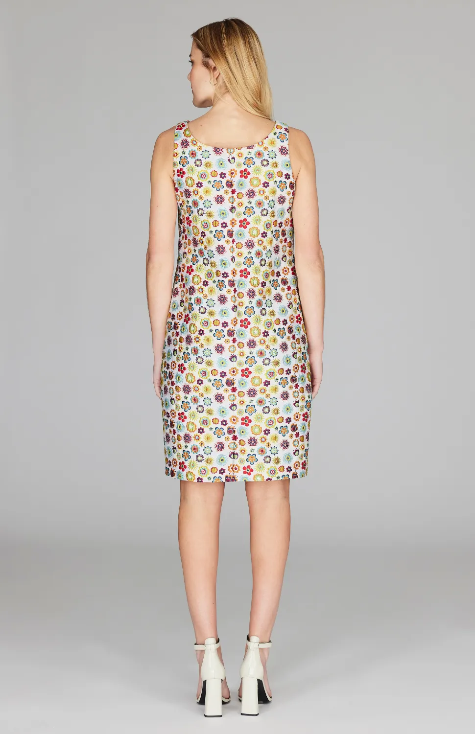Graphic Flora Jacquard Sheath Dress