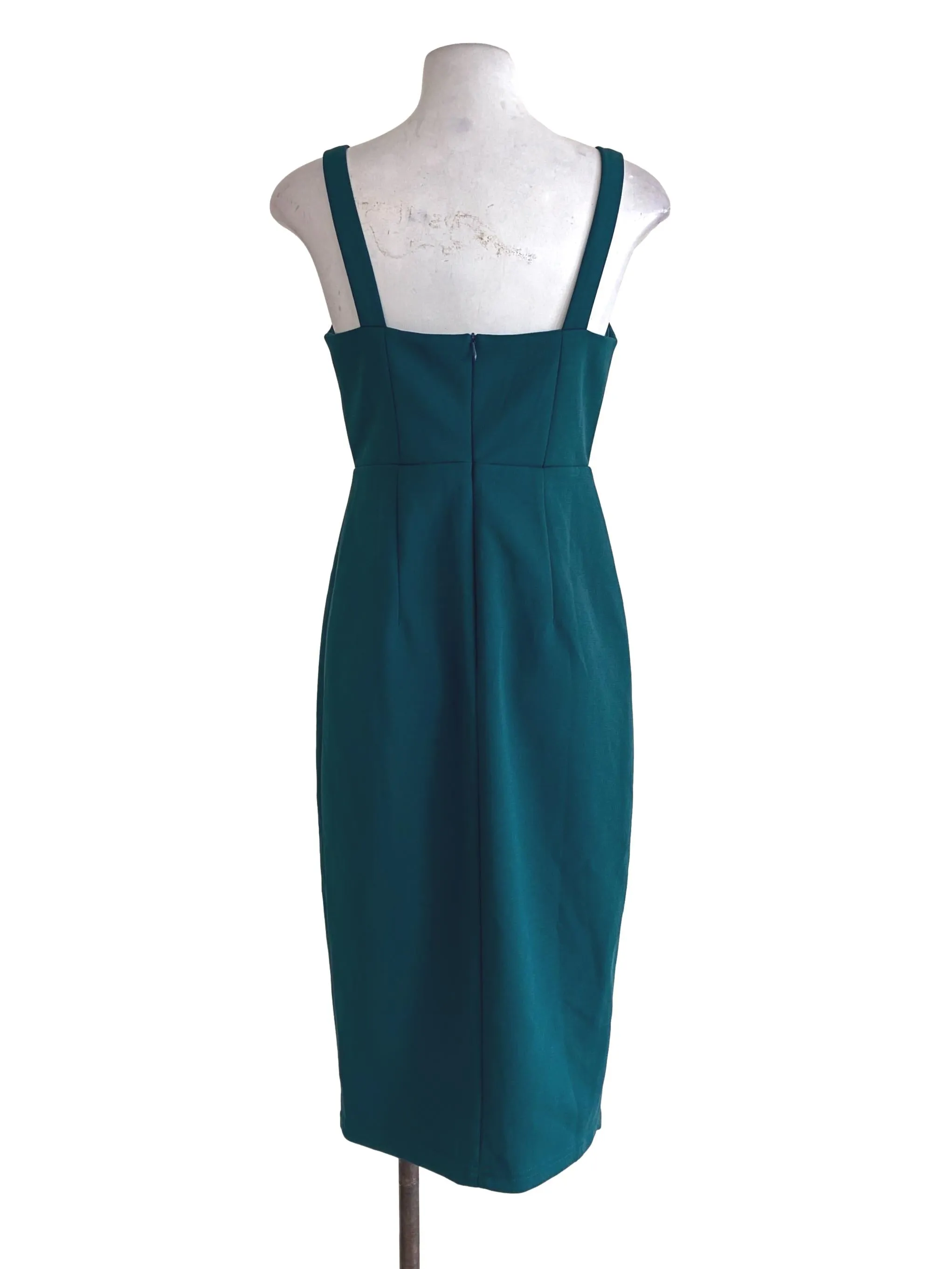Green Plain Sheath Dress